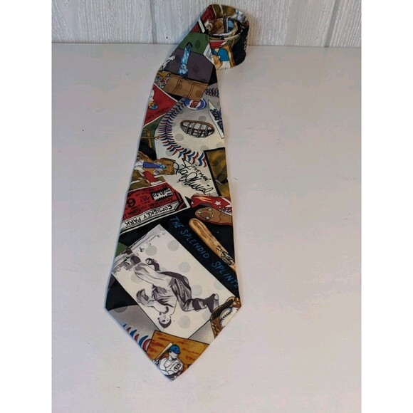 VTG Nicole Miller Baseball Theme 100% Silk Tie 1991 EUC - Picture 2 of 7